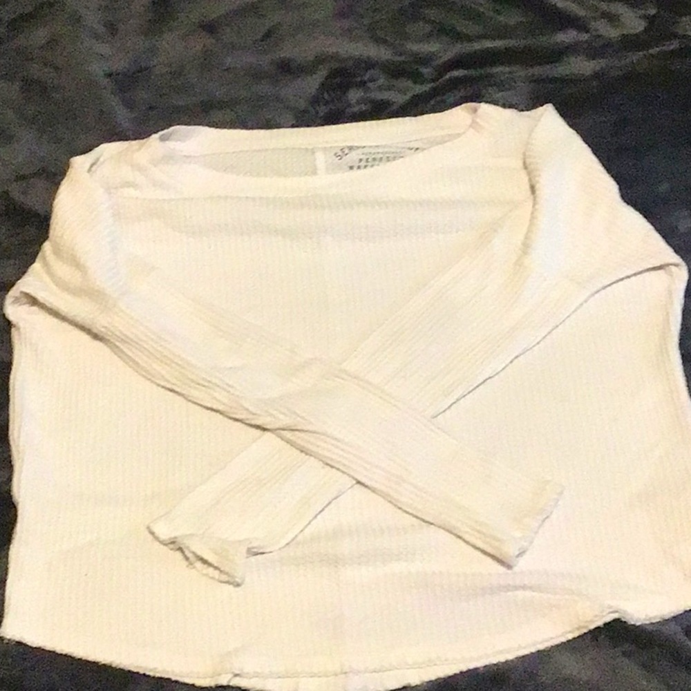 Medium white long sleeve waffle tee
